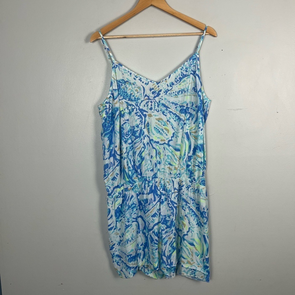 Lilly Pulitzer Deanna Romper in Salty Seas Size XL missing belt